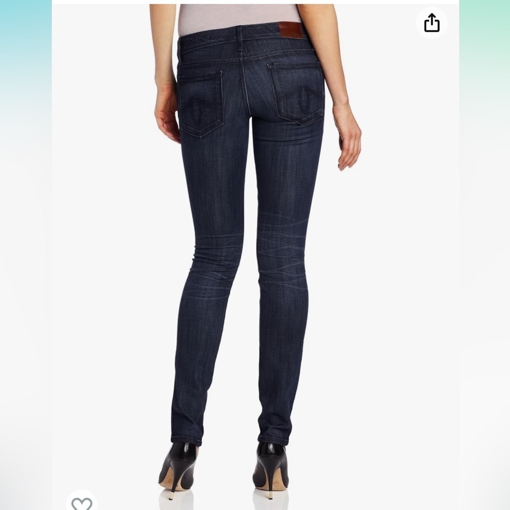 Anthropologie LEVEL 99 Lily Skinny Straight Leg Dark Wash Jeans Size 27